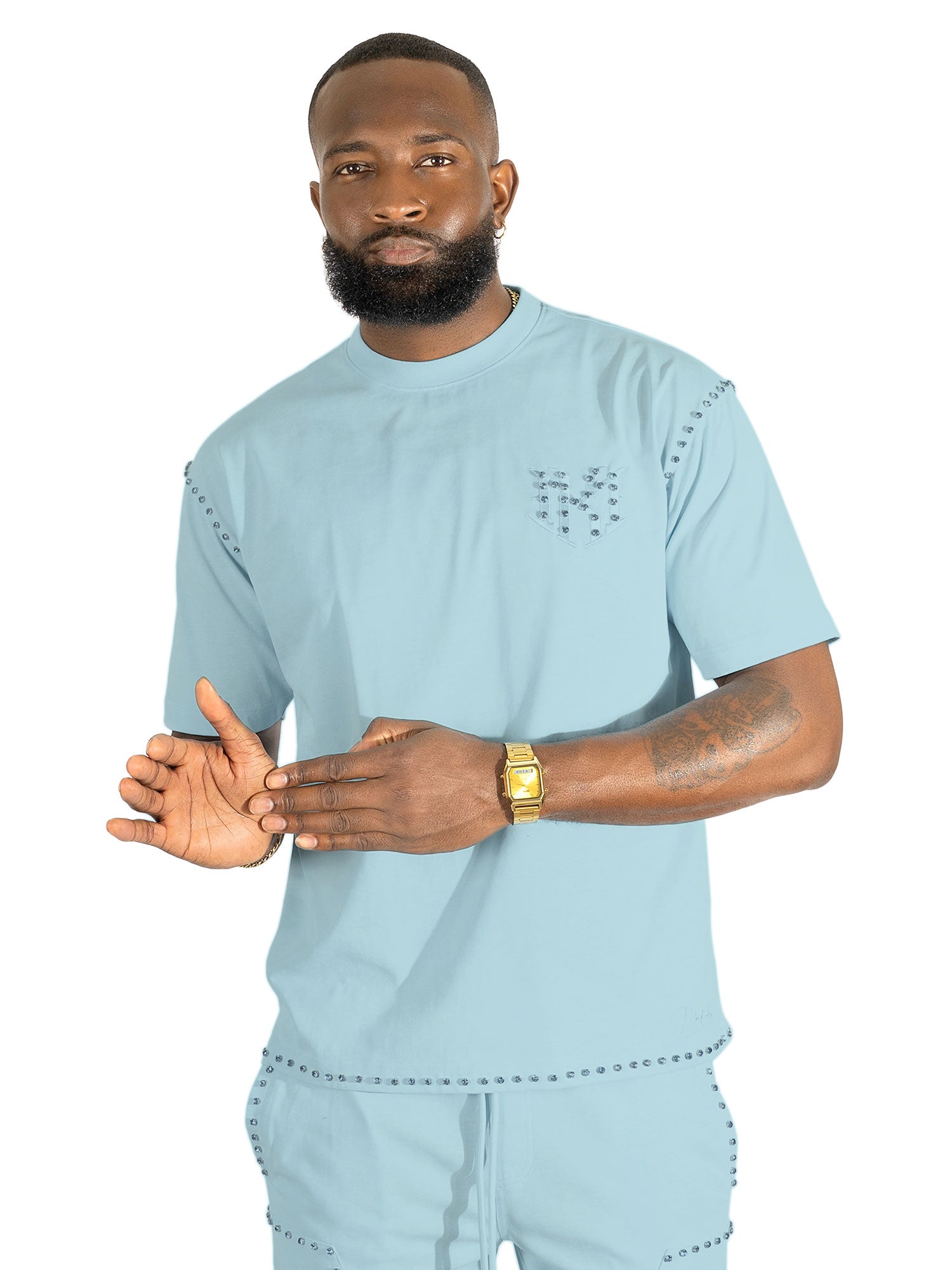 M183 Prada Jersey Short Set - Blue
