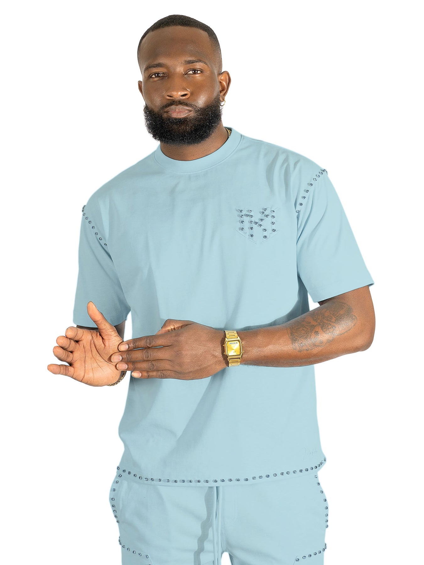 M183 Prada Jersey Short Set - Blue