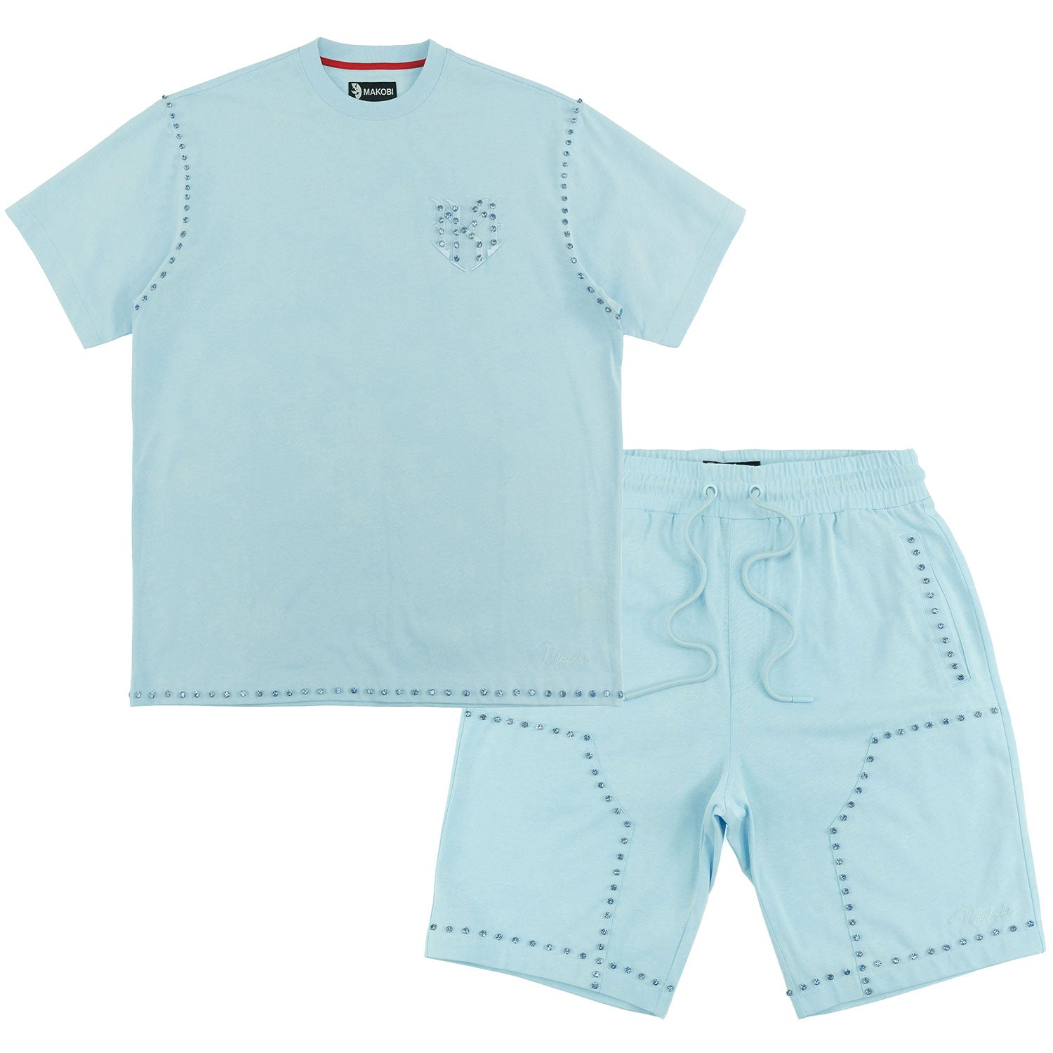 M183 Prada Jersey Short Set - Blue