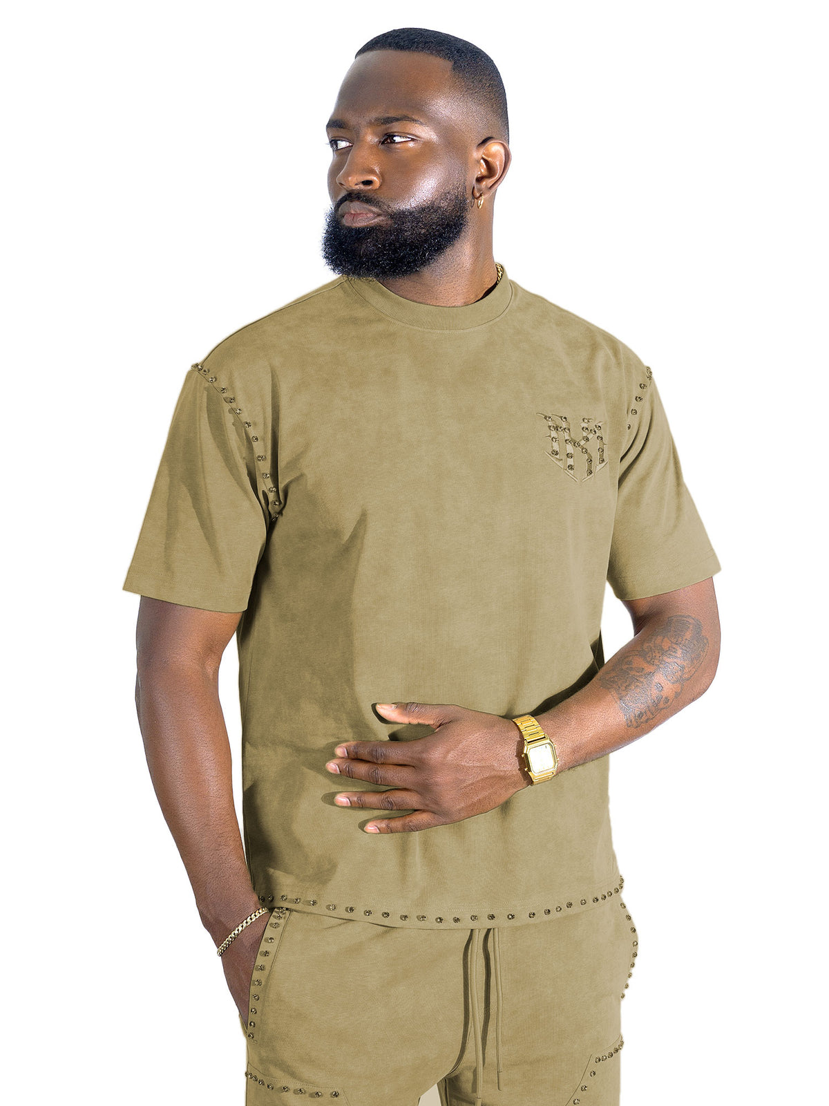 M183 Prada Jersey Short Set - Mocha
