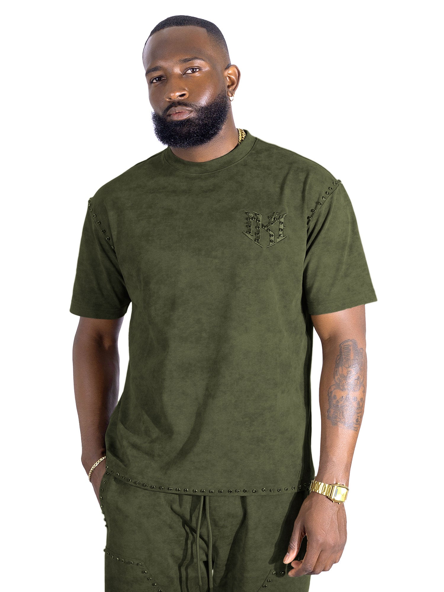 M183 Prada Jersey Short Set - Olive