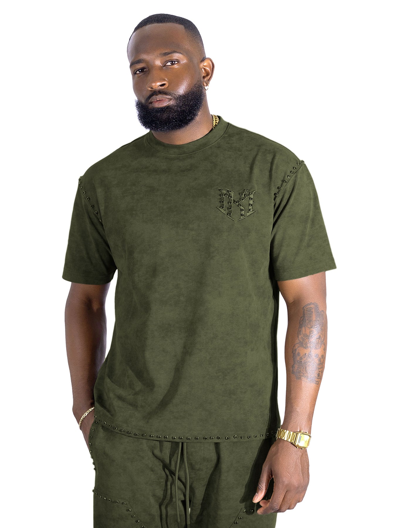 M183 Prada Jersey Short Set - Olive