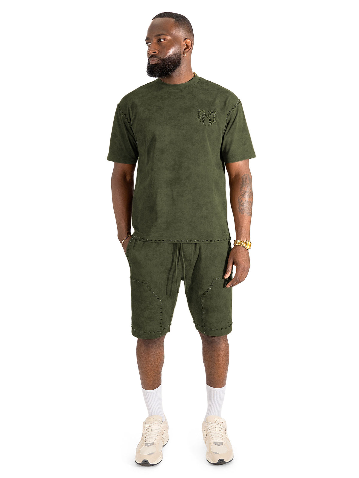 M183 Prada Jersey Short Set - Olive