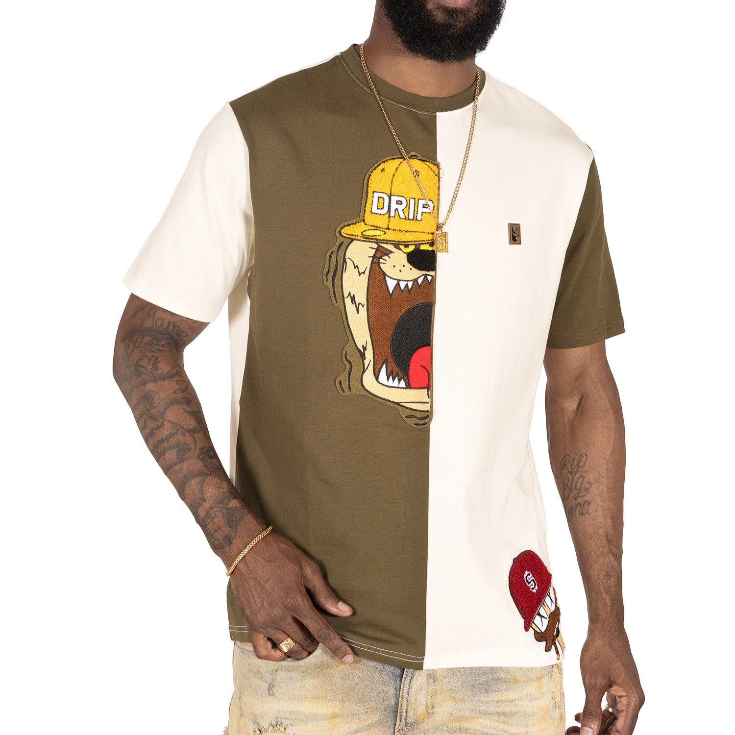 Makobi M184 Makobi DRIP TAZ Tee in OLIVE