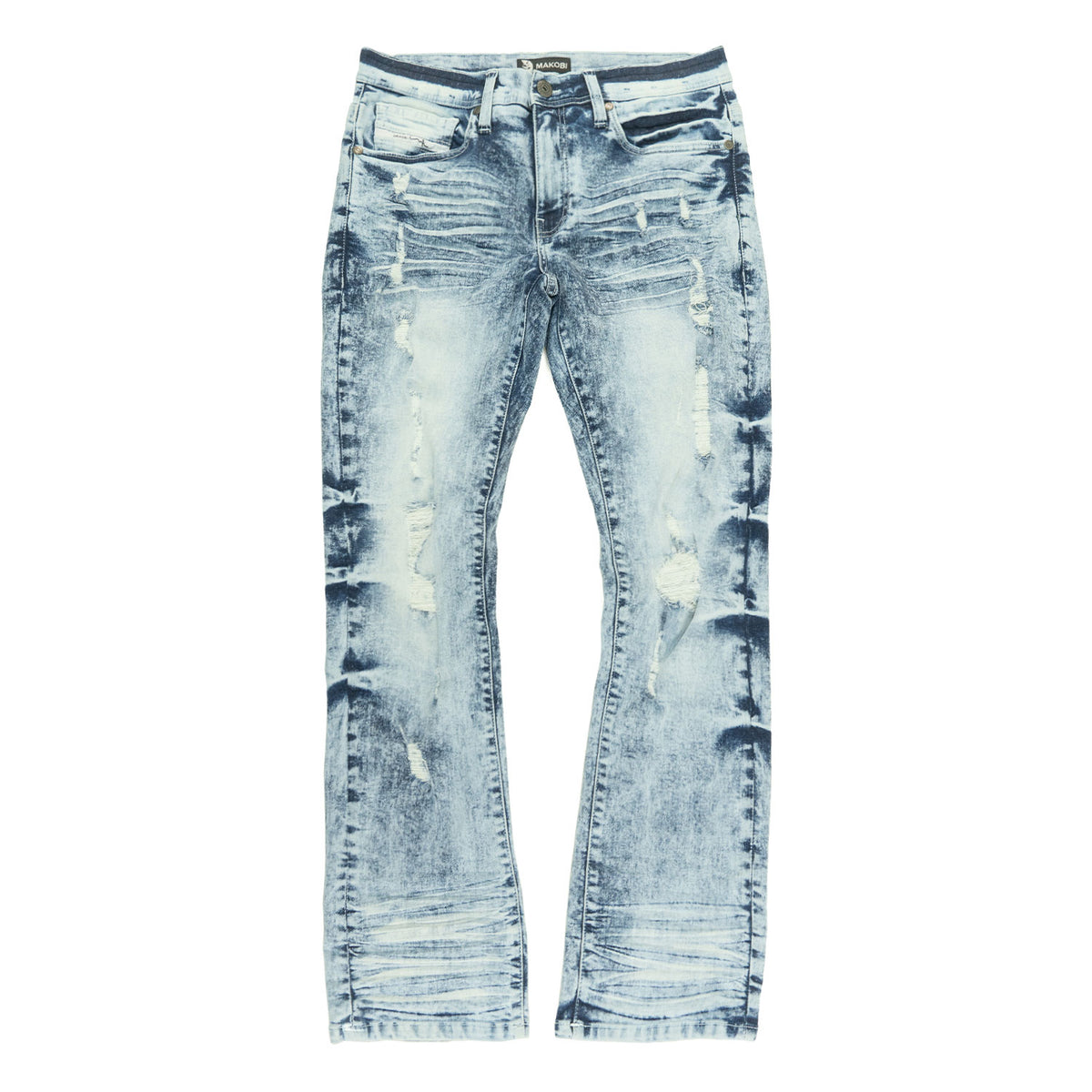 M1926 - Makobi mojuto Denimu Biker sokoto - Burgundy