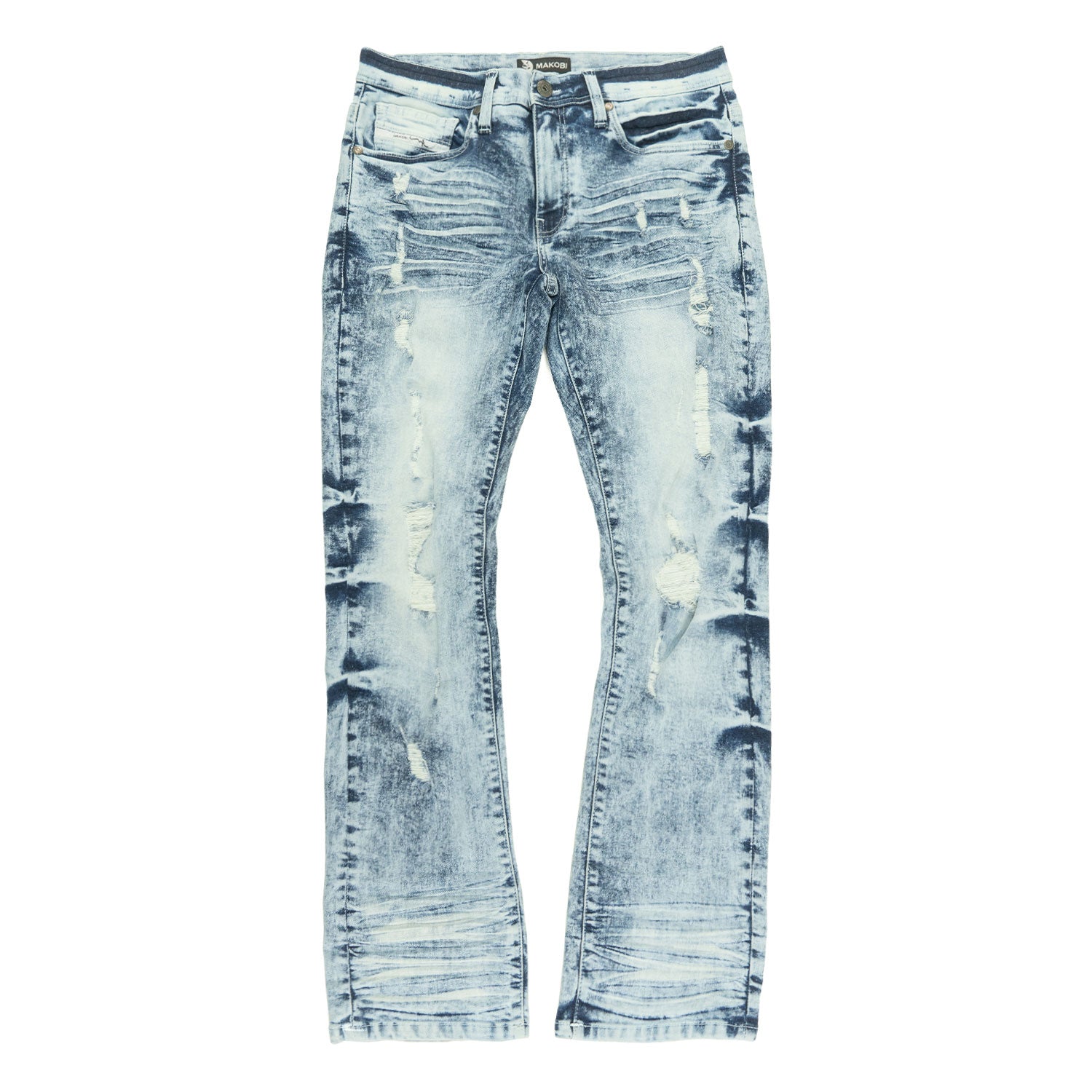 M1926 - Makobi mojuto Denimu Biker sokoto - Burgundy
