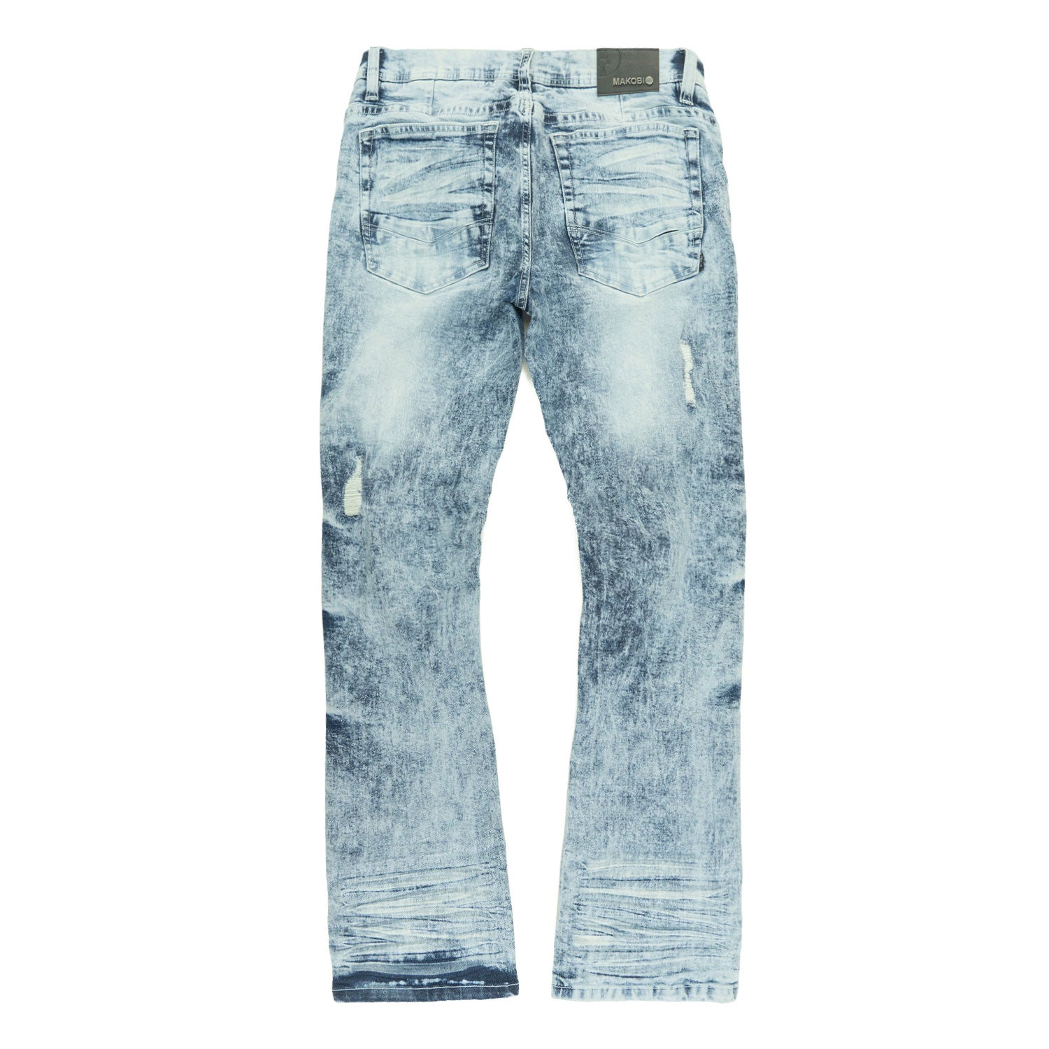 M1926 - Makobi mojuto Denimu Biker sokoto - Burgundy