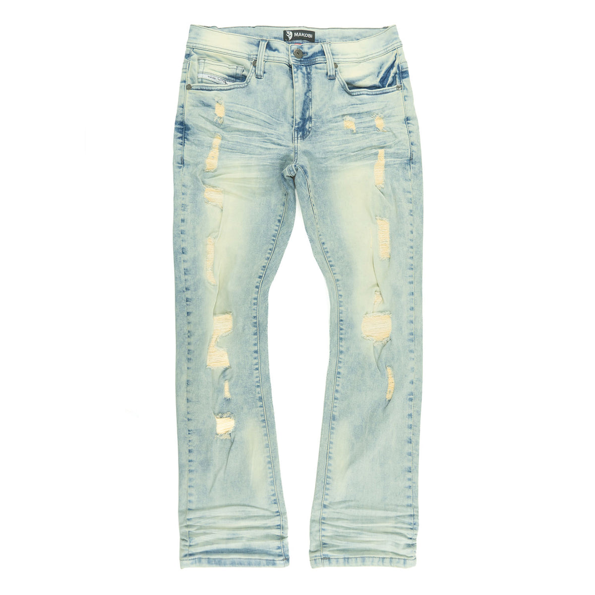 M1926 - Makobi Core Jenim Biker Jeans - بورگوندی