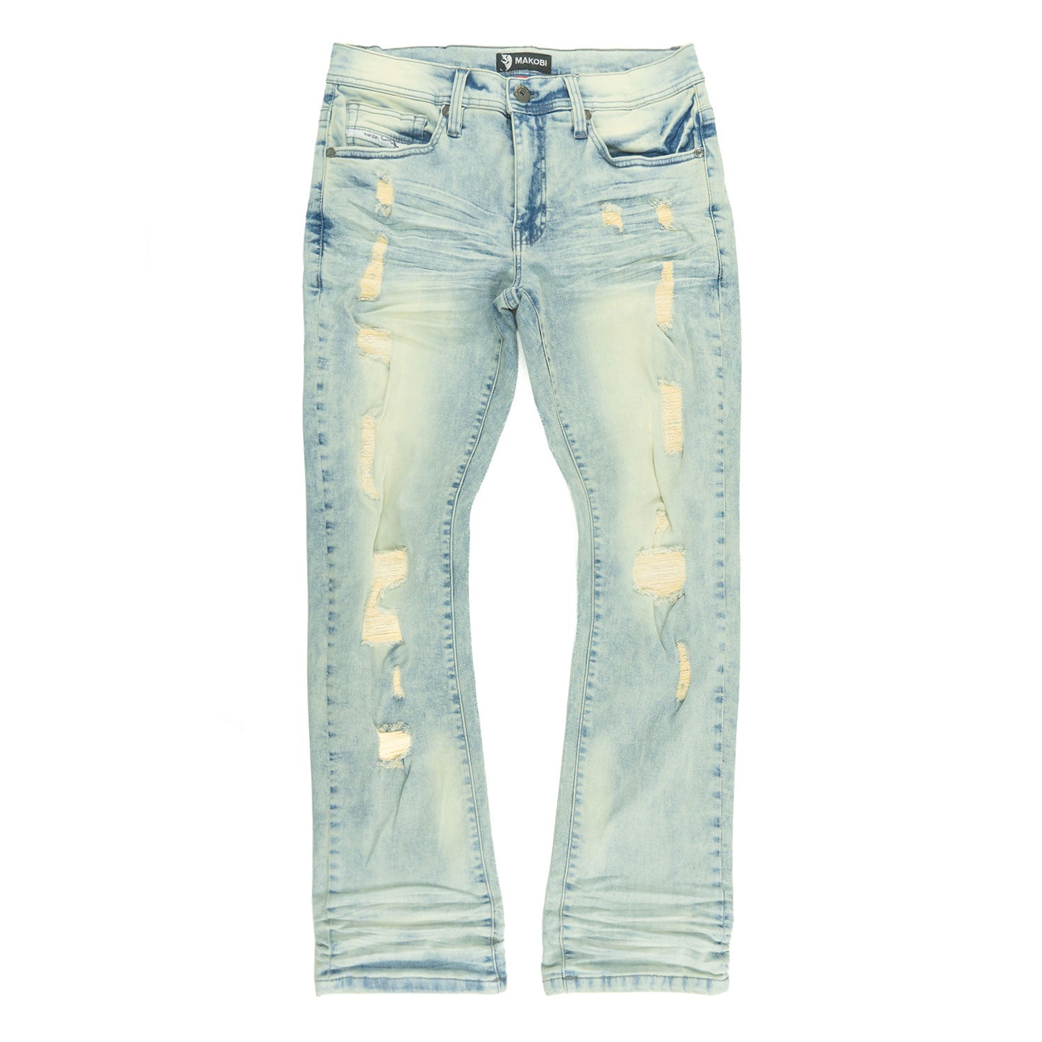 M1926 - Makobi Core Jenim Biker Jeans - بورگوندی