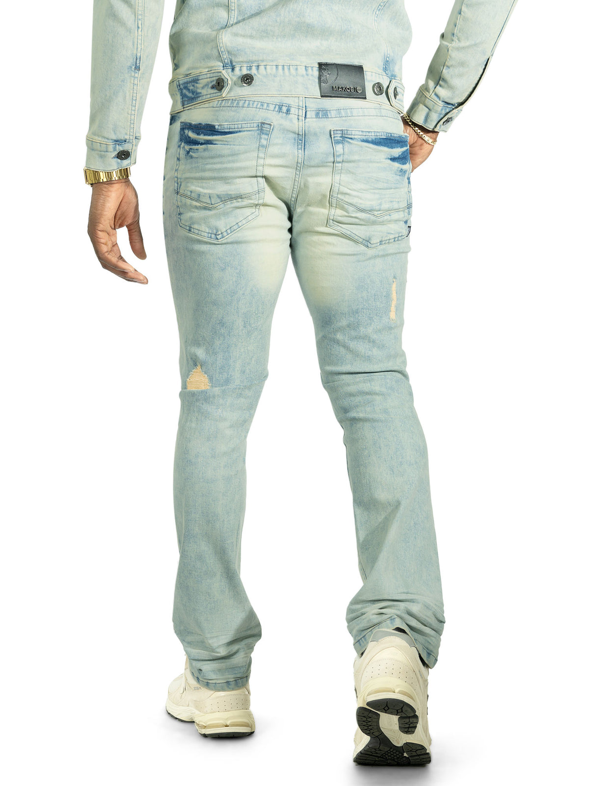 M1926 - Makobi Core Jenim Biker Jeans - بورگوندی