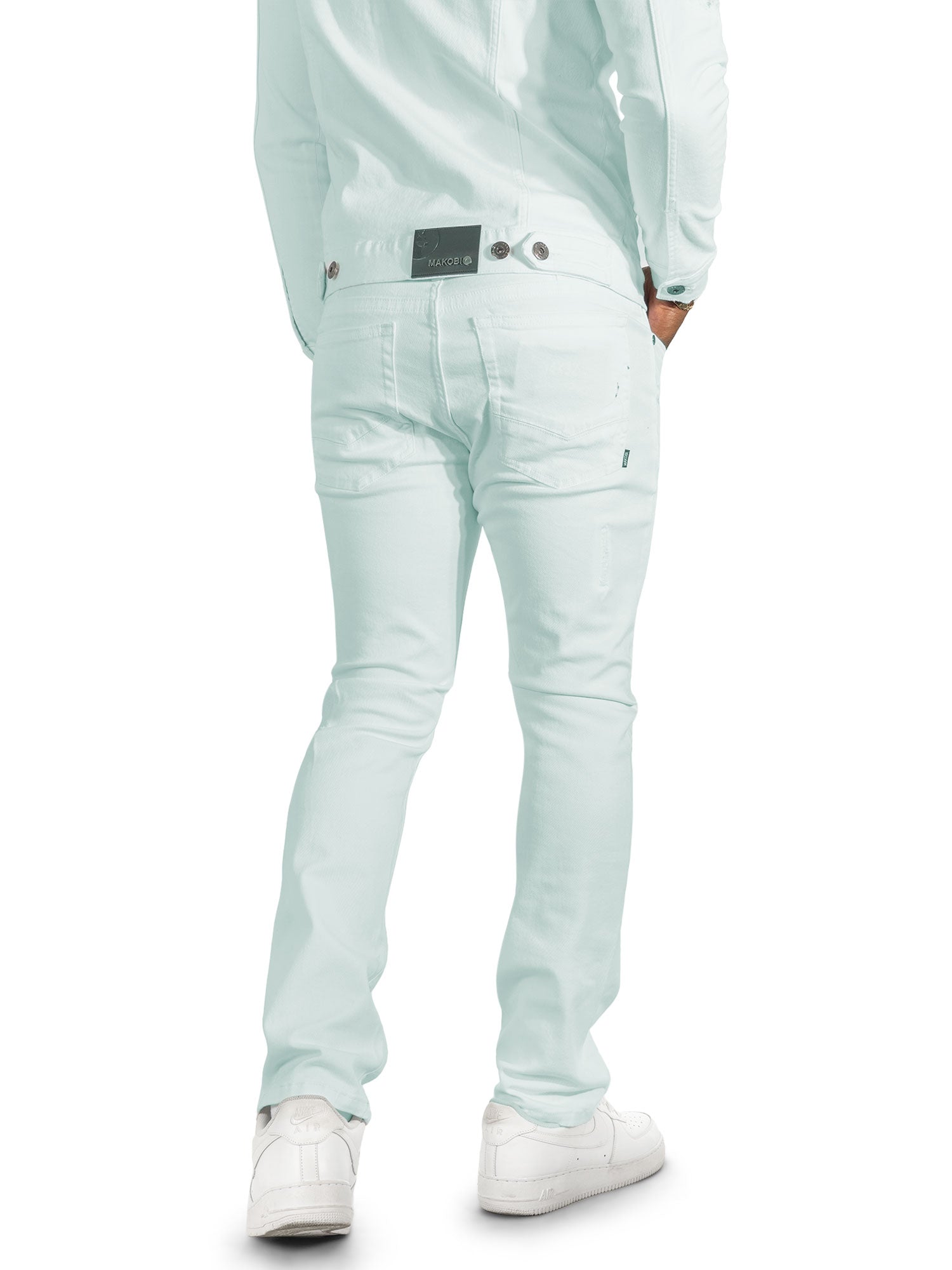 M1926 - Makobi Core Jenim Biker Jeans - بورگوندی