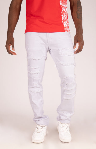 M1912 Bergamo Fray Jeans - White