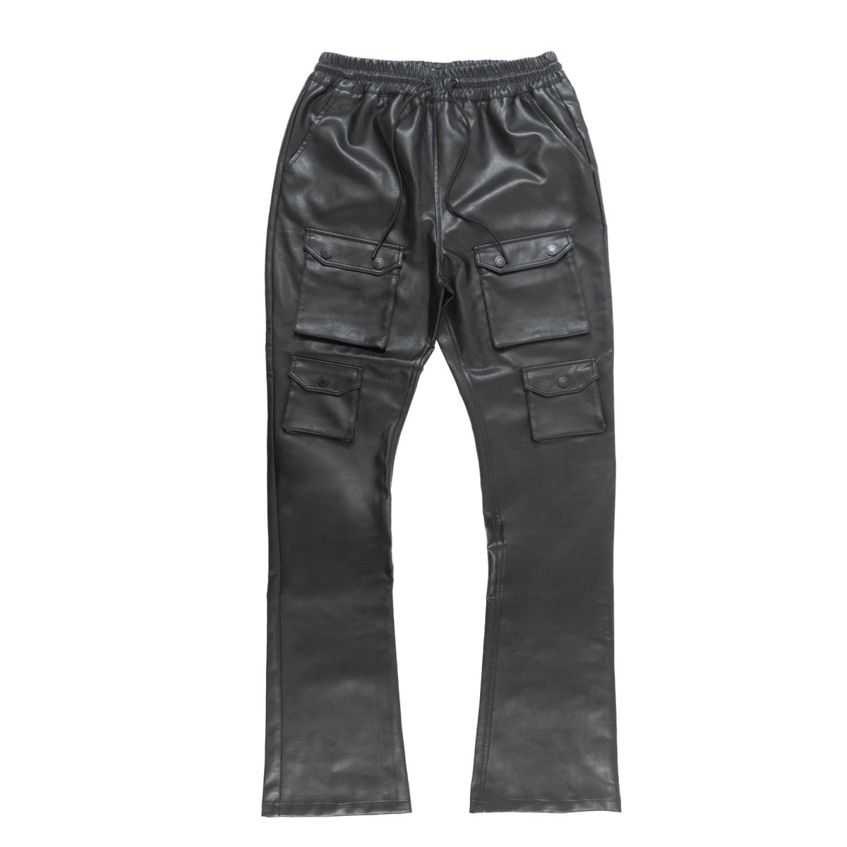Makobi M1927 Romano Vegan Leather Stacked Pants, view 2