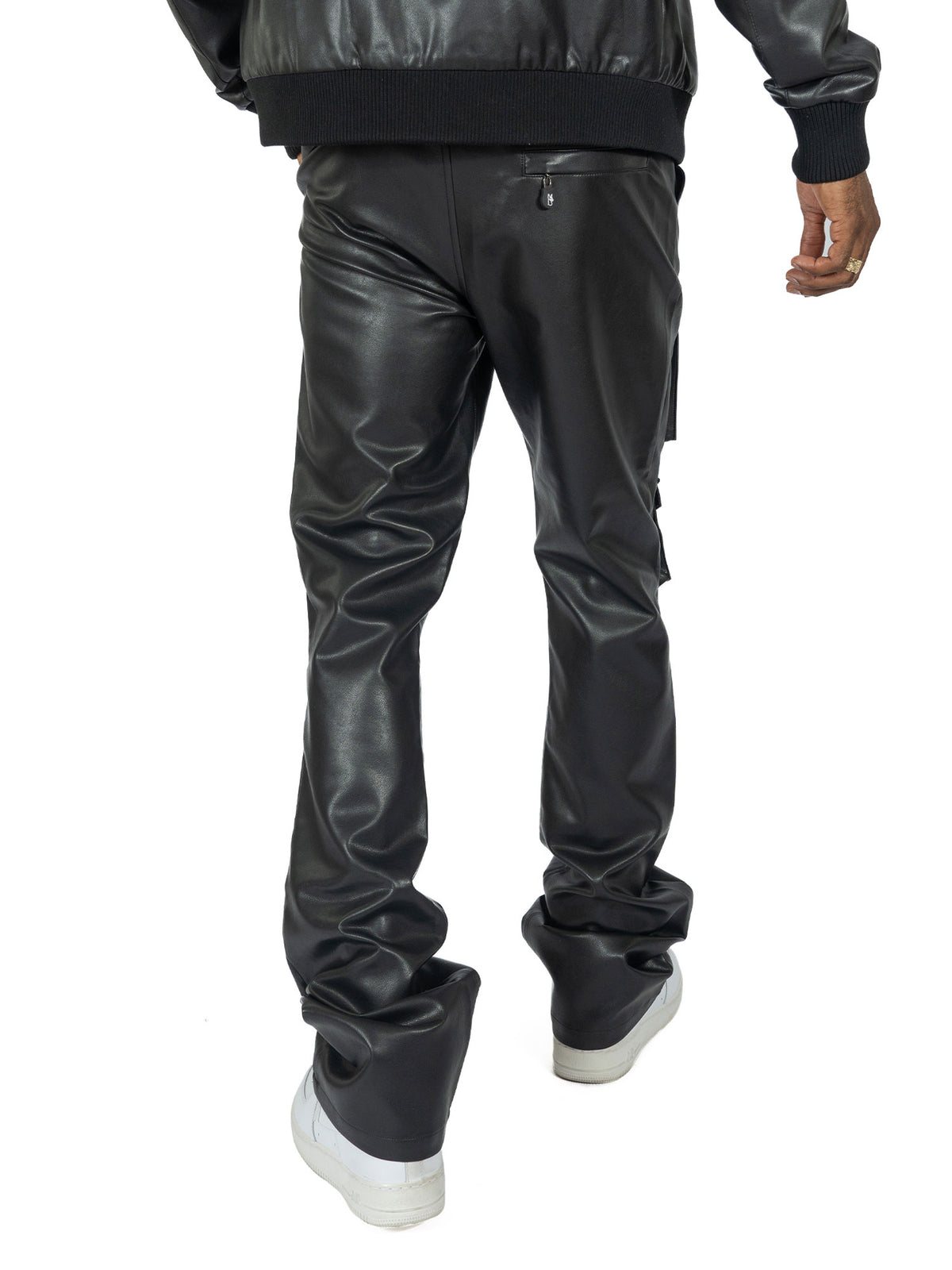 Makobi M1927 Romano Vegan Leather Stacked Pants, view 3