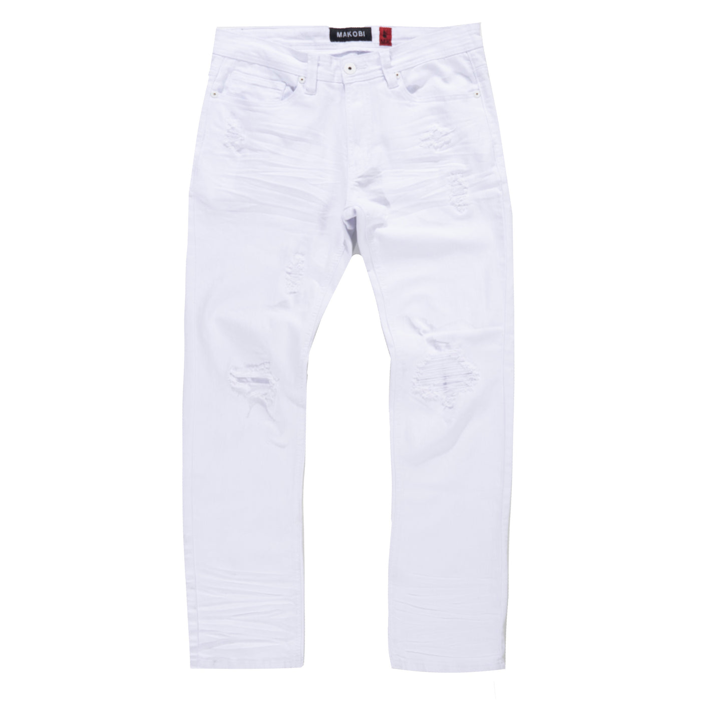 M1932 Makobi Brighton Shredded Twill Jeans - White