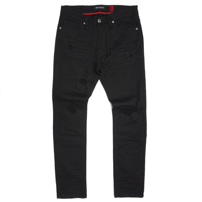 M1932 Makobi Brighton Shredded Twill Jeans - مشکی