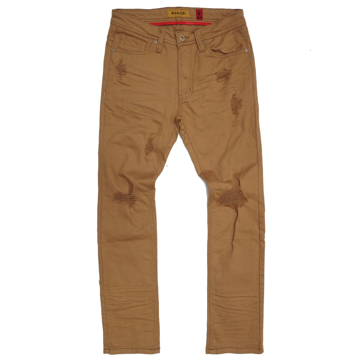 M1932 Makobi Brighton Shredded Twill Jeans - Mocha