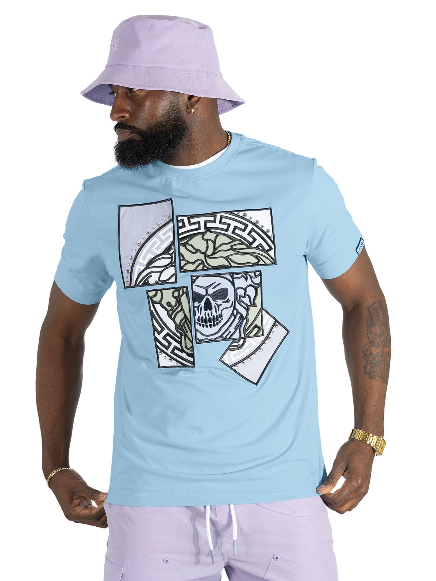 Jersey Shirt | M193 Bianco Medusa Tee - Light Blue