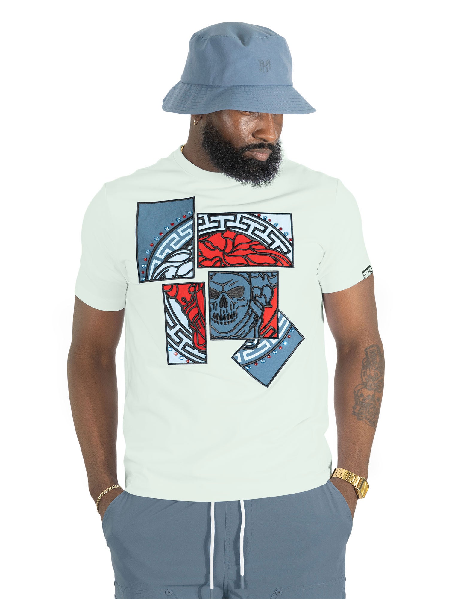 M193 Bianco Medusa T-shirt - White Blue
