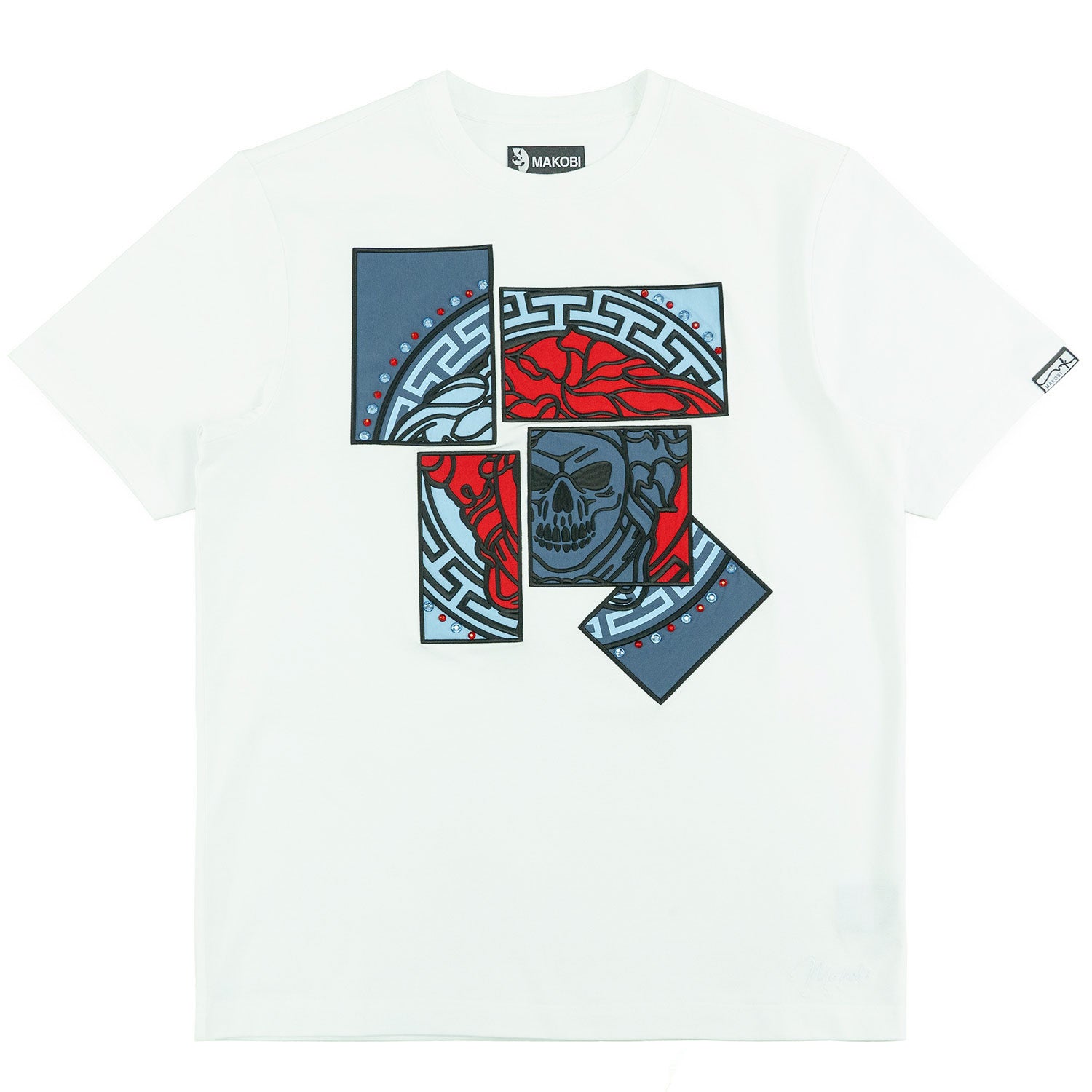 Jersey Shirt | M193 Bianco Medusa Tee - White Blue