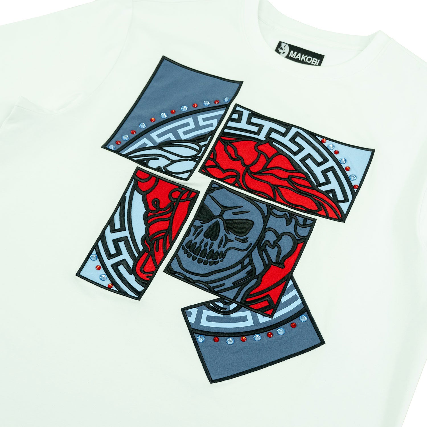 Jersey Shirt | M193 Bianco Medusa Tee - White Blue