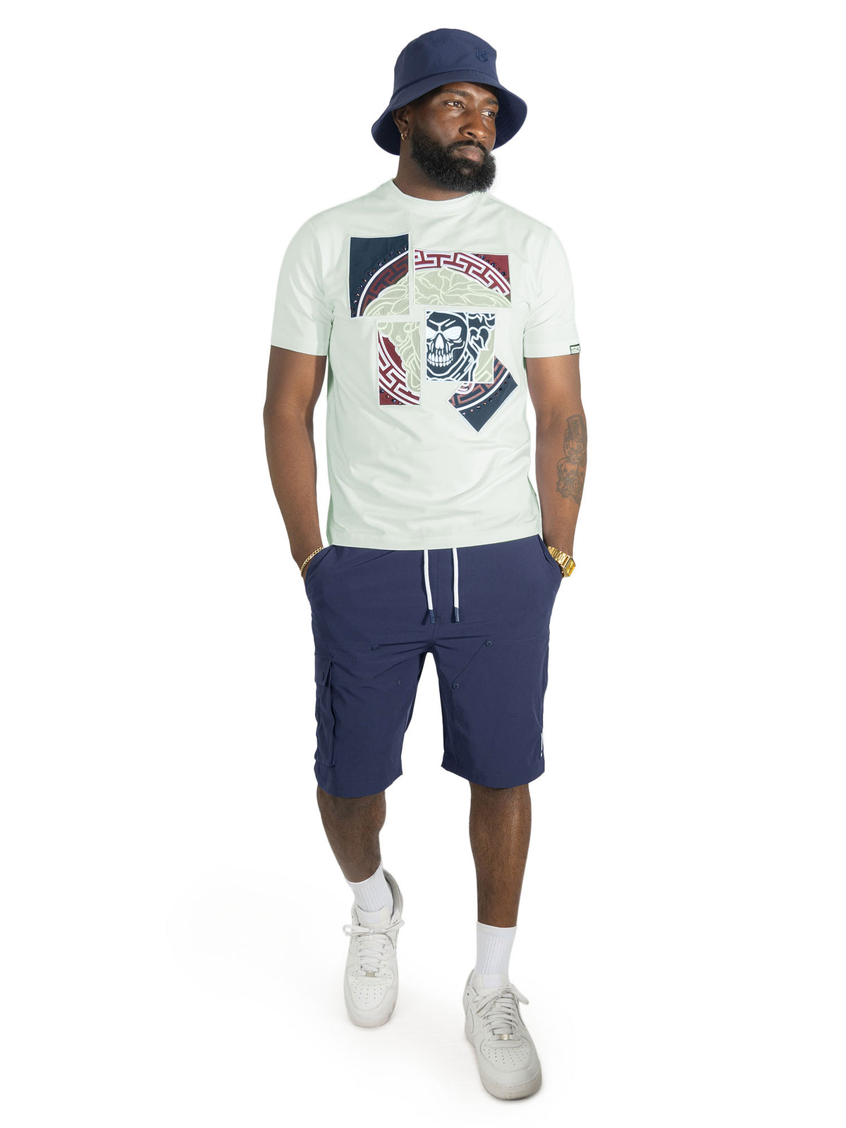 M193 Bianco Medusa T-shirt - White Navy