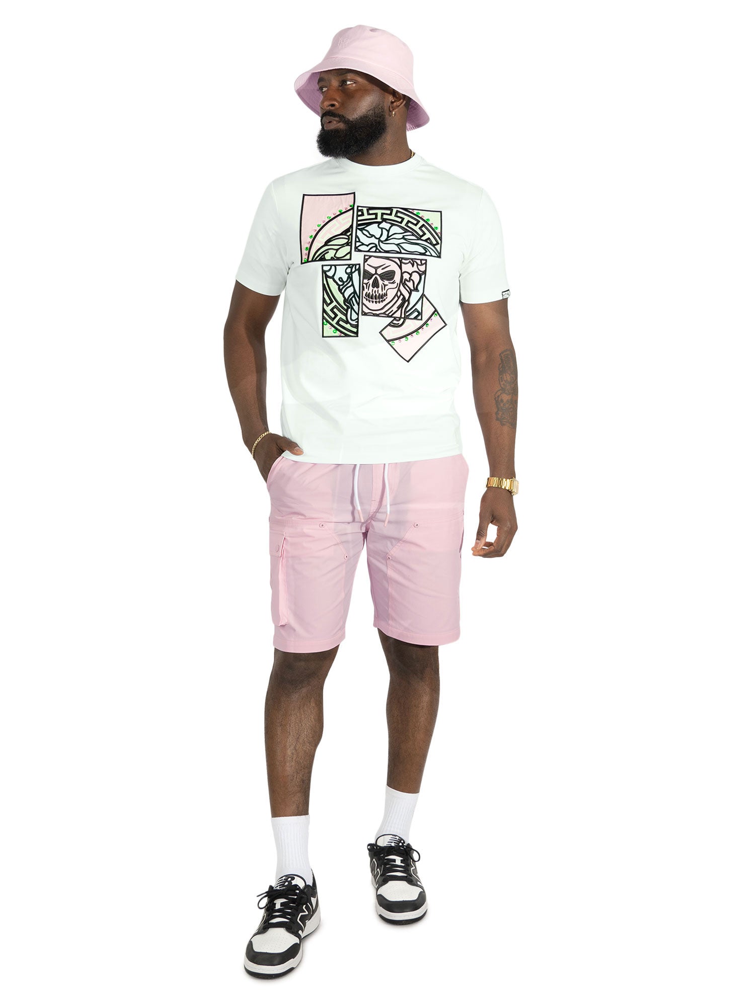 M193 Bianco Medusa T-shirt - White Pink
