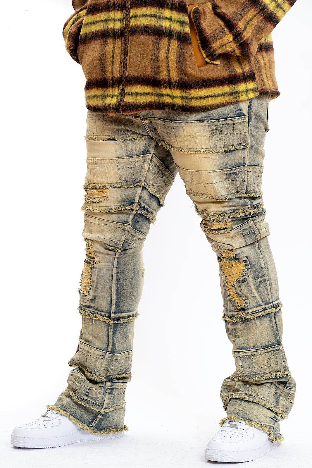 Makobi M1951 Bianchi Stacked Jeans in Dirt, view 2
