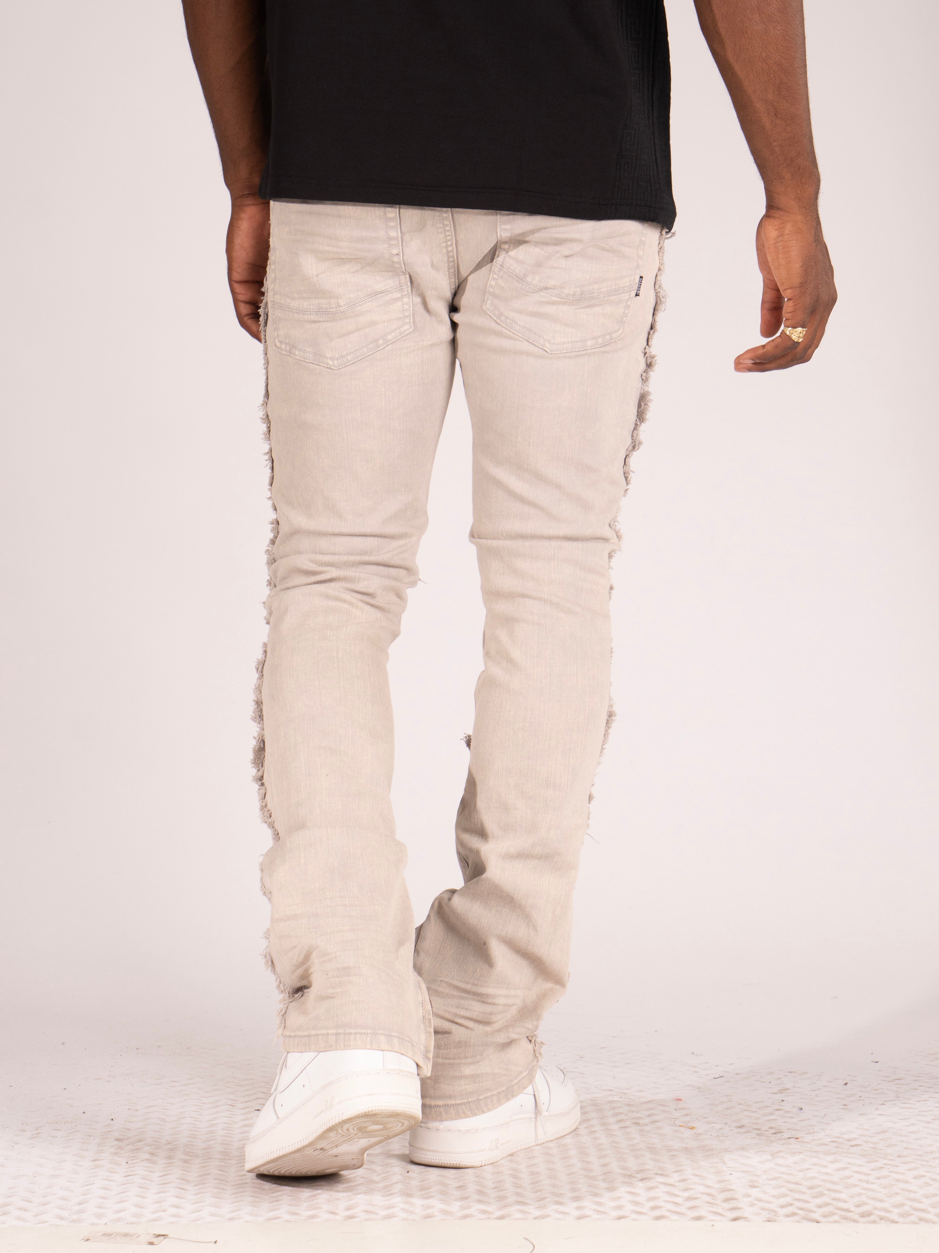 Makobi M1973 Danielli 34" Semi Stacked Jeans in Gray, view 3