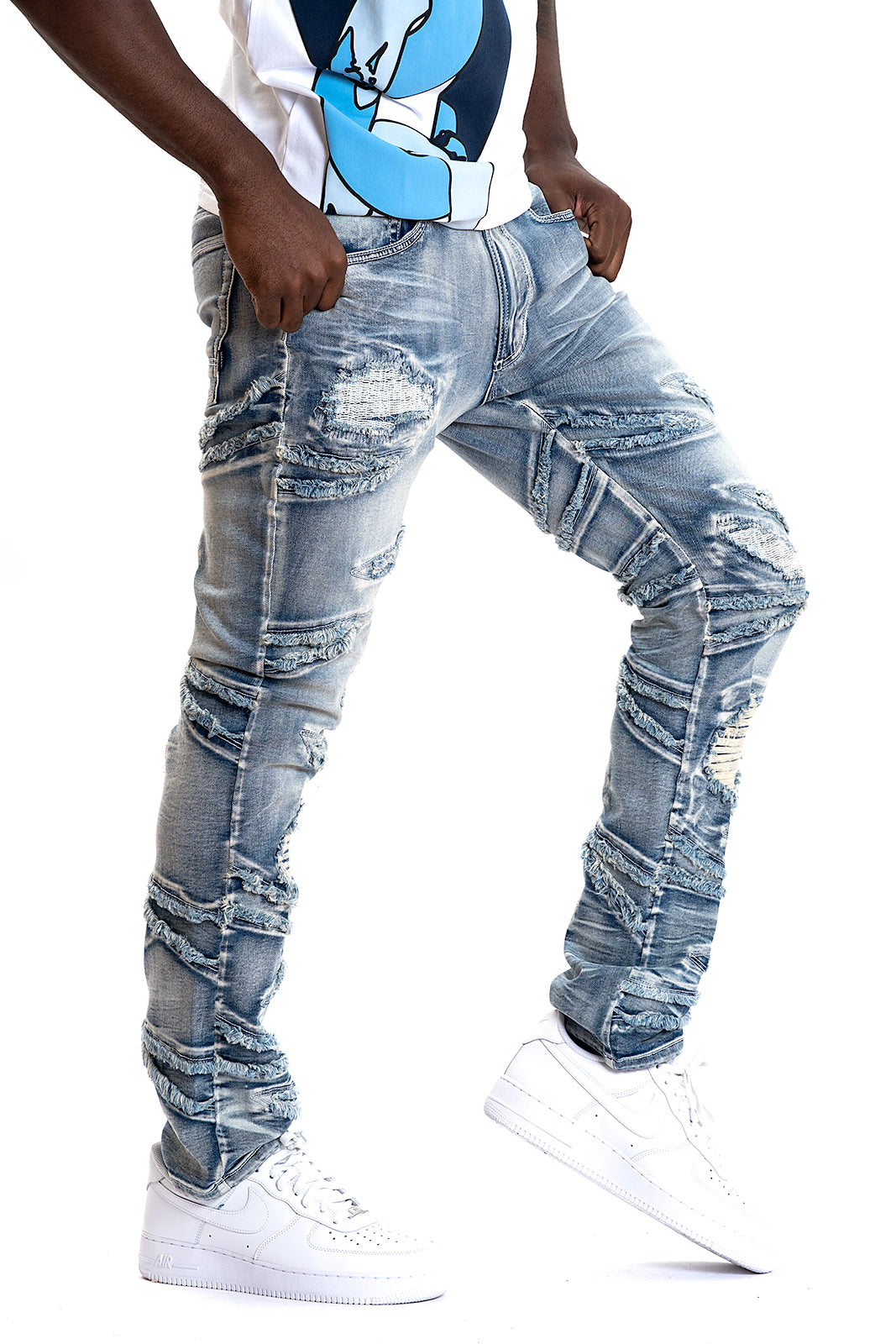 Makobi M1956 Lombardi Jeans in Light Wash, view 4