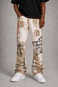 Makobi M1958 Prego Twill Stacked Pants in Natural