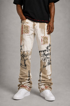 M1958 Prego Twill Stacked Pants - Natural