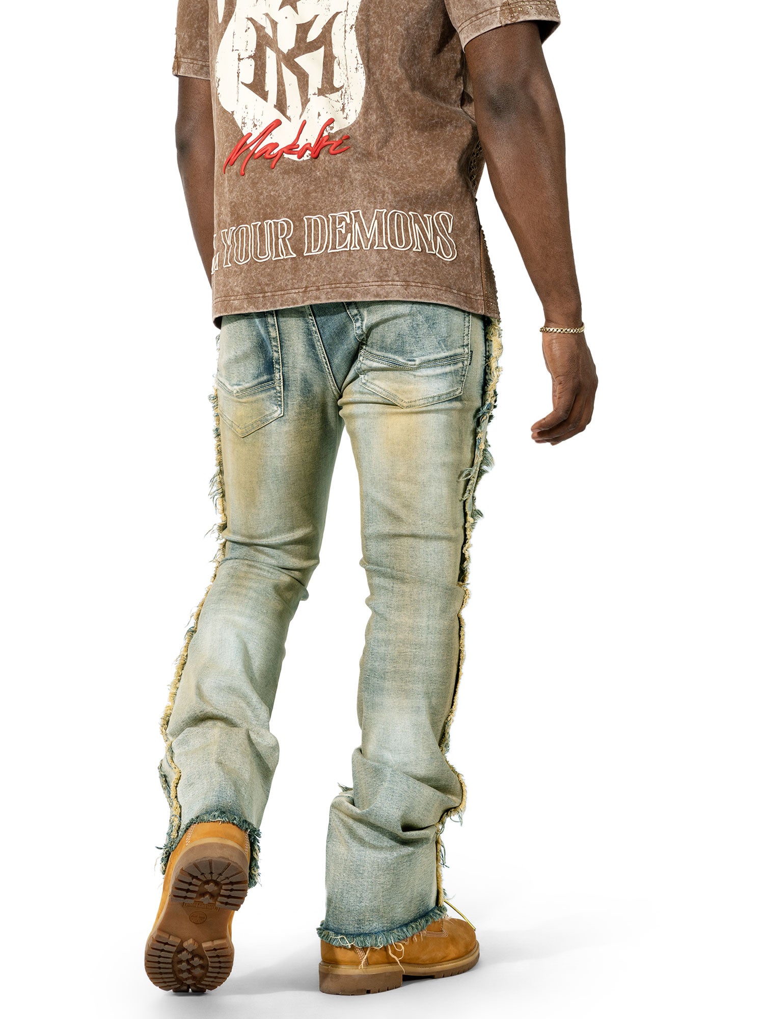 Makobi M1959 Tesoro Stacked Jeans in Dirt, view 3