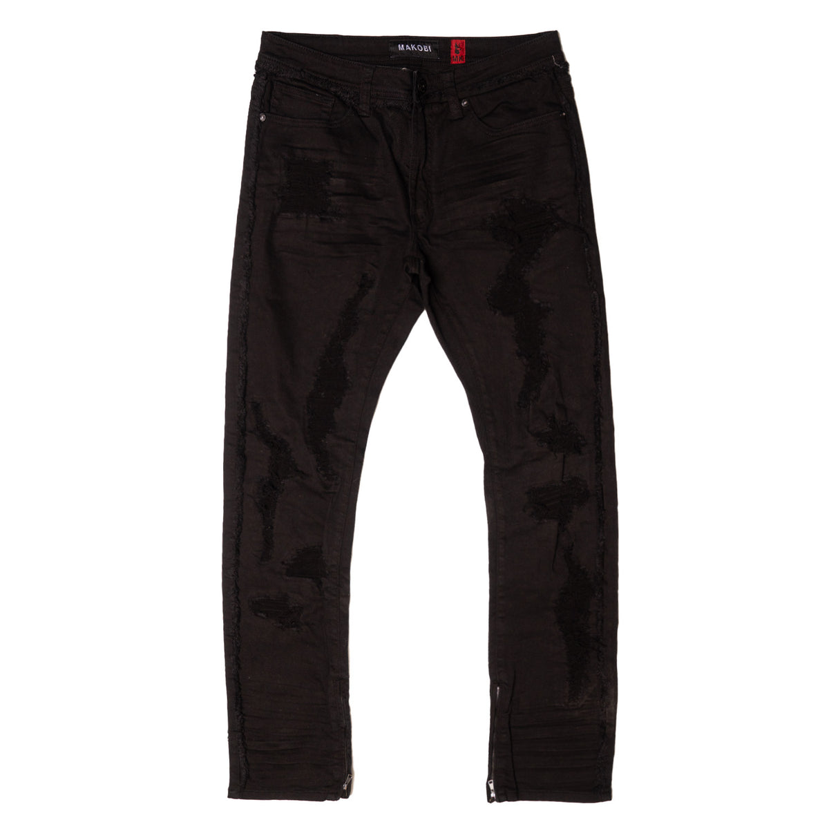 Makobi M1973 Danielli 34" Semi Stacked Jeans- Jet black