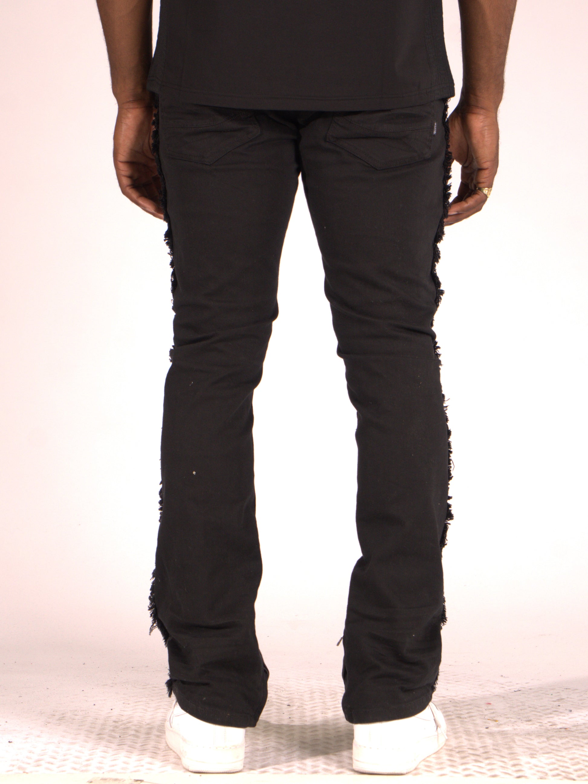 Makobi M1973 Danielli 34" Semi Stacked Jeans- Jet black, view 4