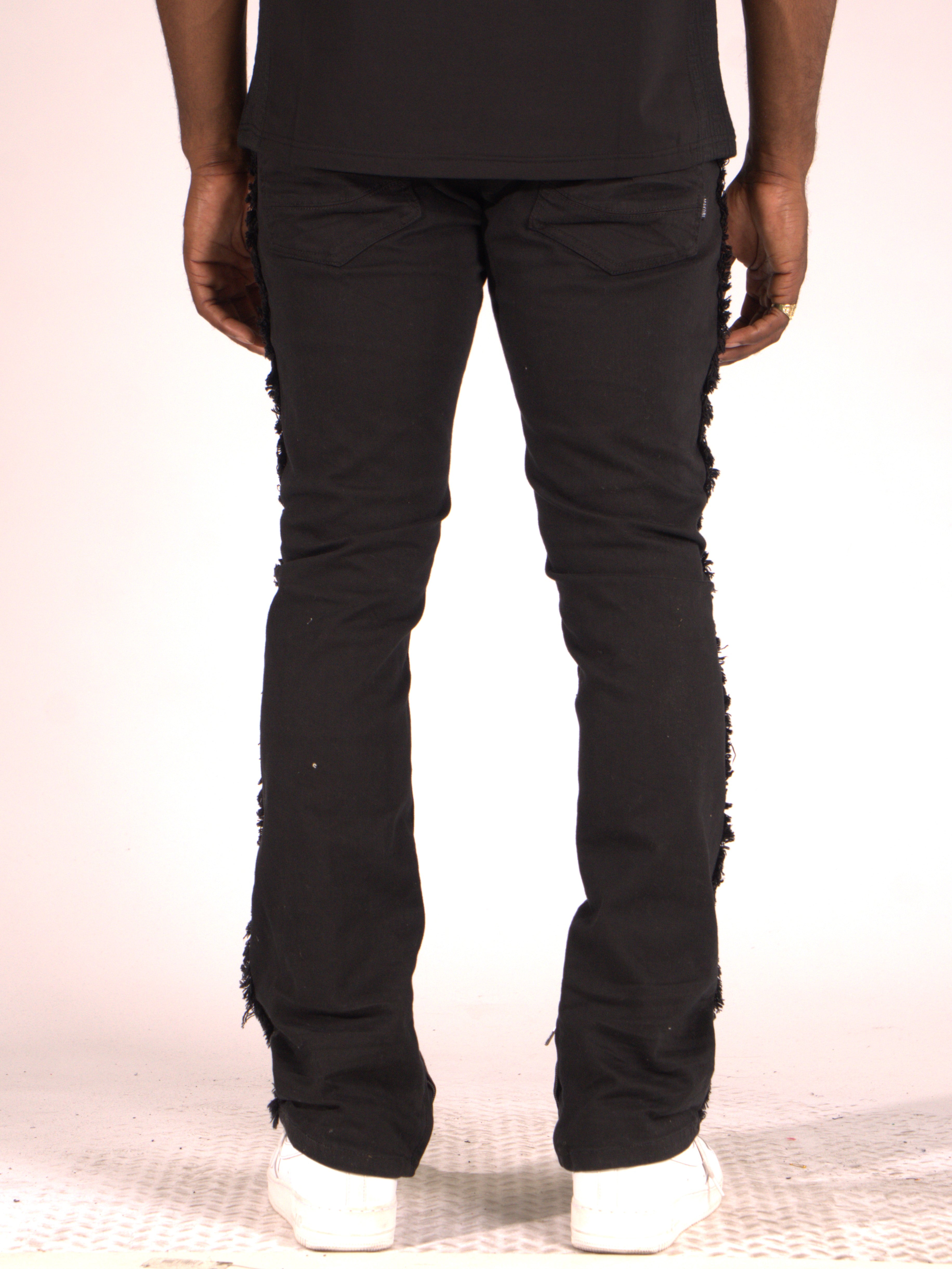 Makobi M1973 Danielli 34" Semi Stacked Jeans- Jet black, view 4