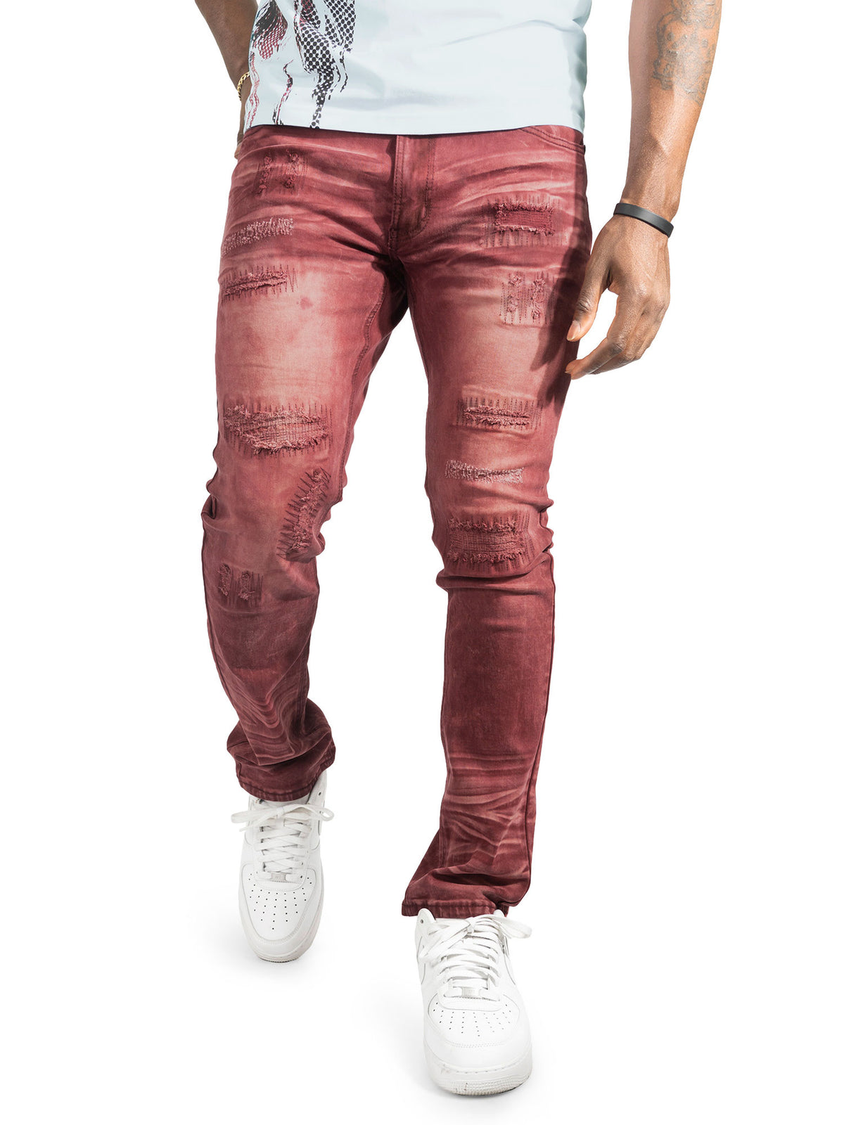 M1975 Lorenzo Jeans - Burgundy