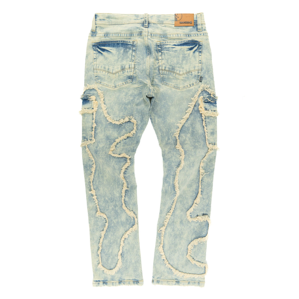 M1926 - Makobi mojuto Denimu Biker sokoto - Burgundy