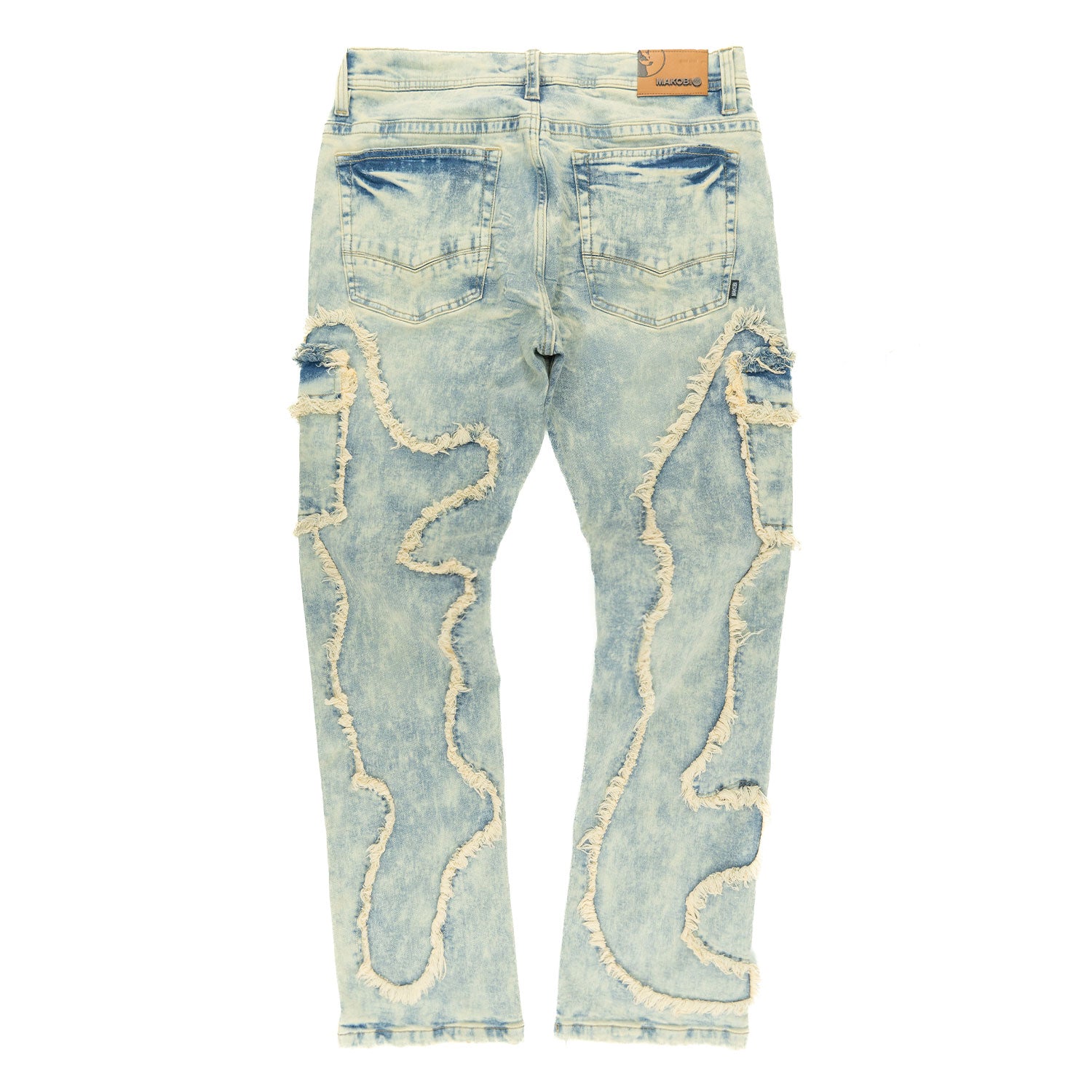 M1926 - Makobi mojuto Denimu Biker sokoto - Burgundy
