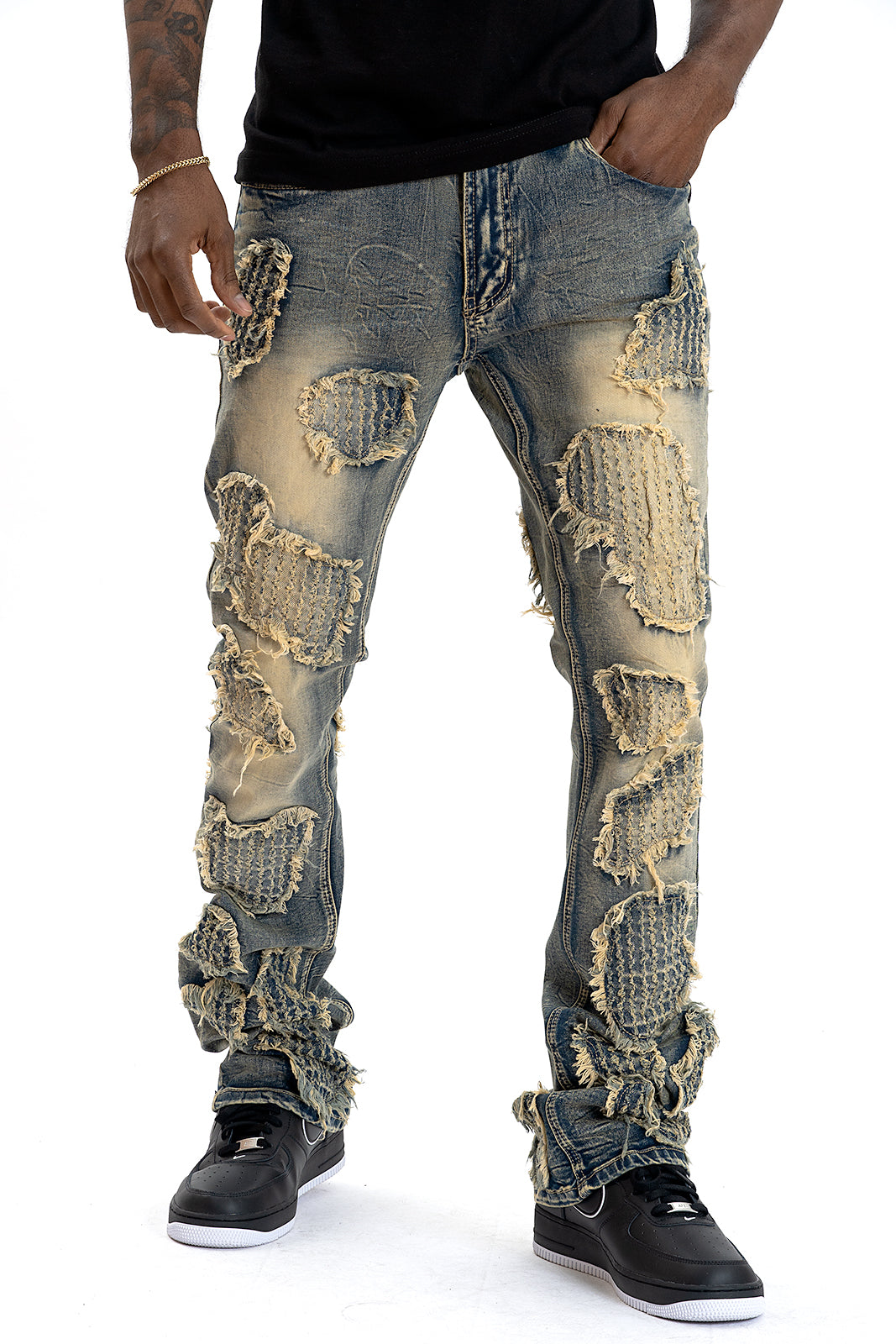 Makobi M1978 Romano Stacked Jeans in Dirt, view 2