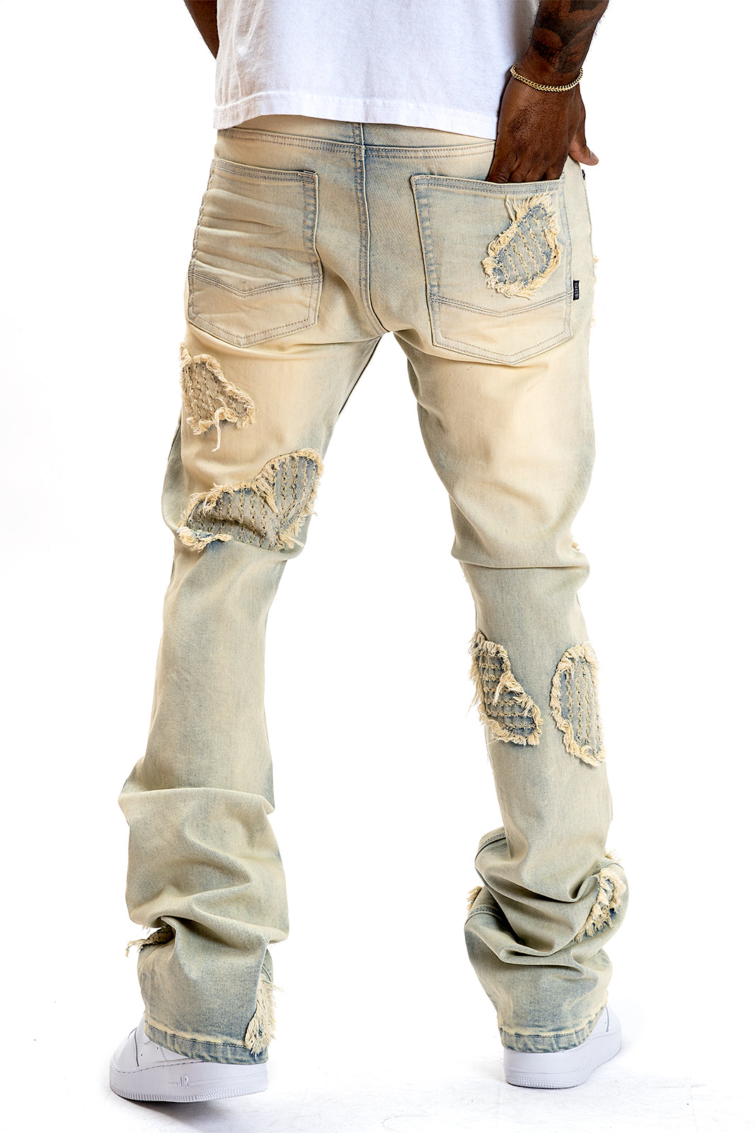 Makobi M1978 Romano Stacked Jeans in Light Wash, view 6