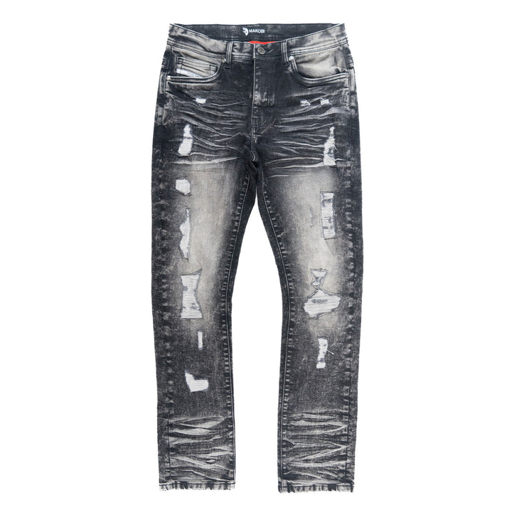 M1926 - Makobi Core Jenim Biker Jeans - بورگوندی