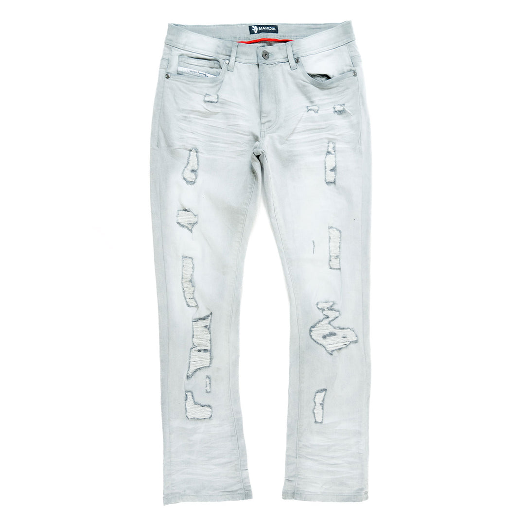 M1926 - Makobi Core Jenim Biker Jeans - بورگوندی
