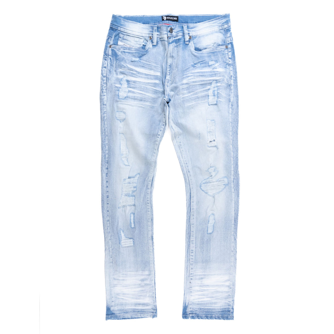M1926 - Makobi Core Jenim Biker Jeans - بورگوندی