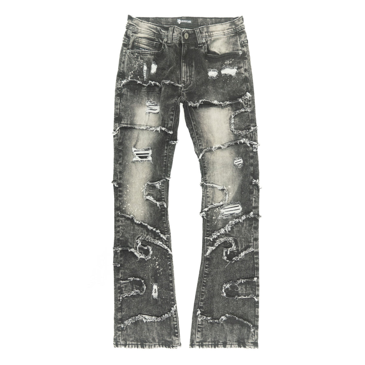 M1926 - Makobi Core Jenim Biker Jeans - بورگوندی