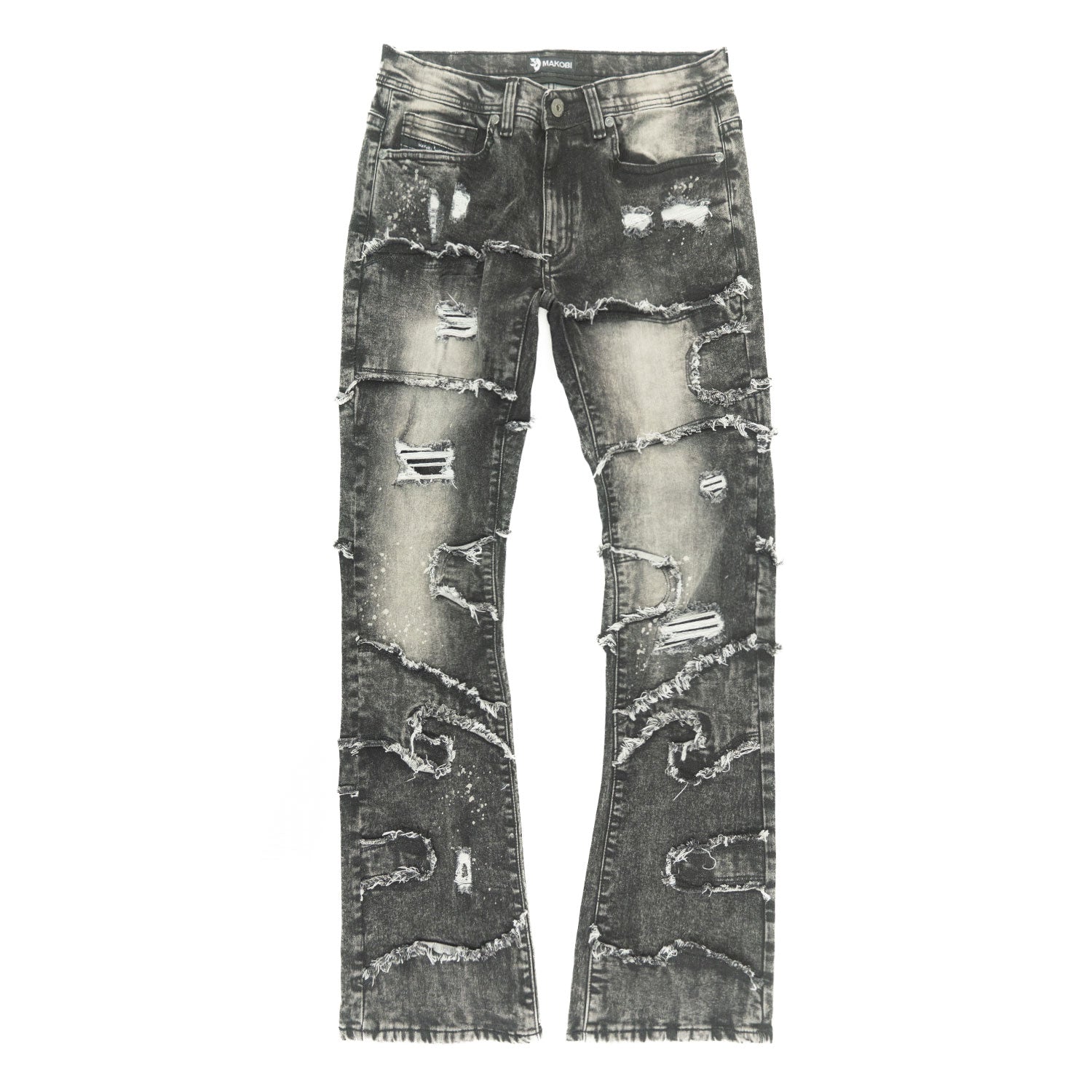 M1926 - Makobi Core Jenim Biker Jeans - بورگوندی