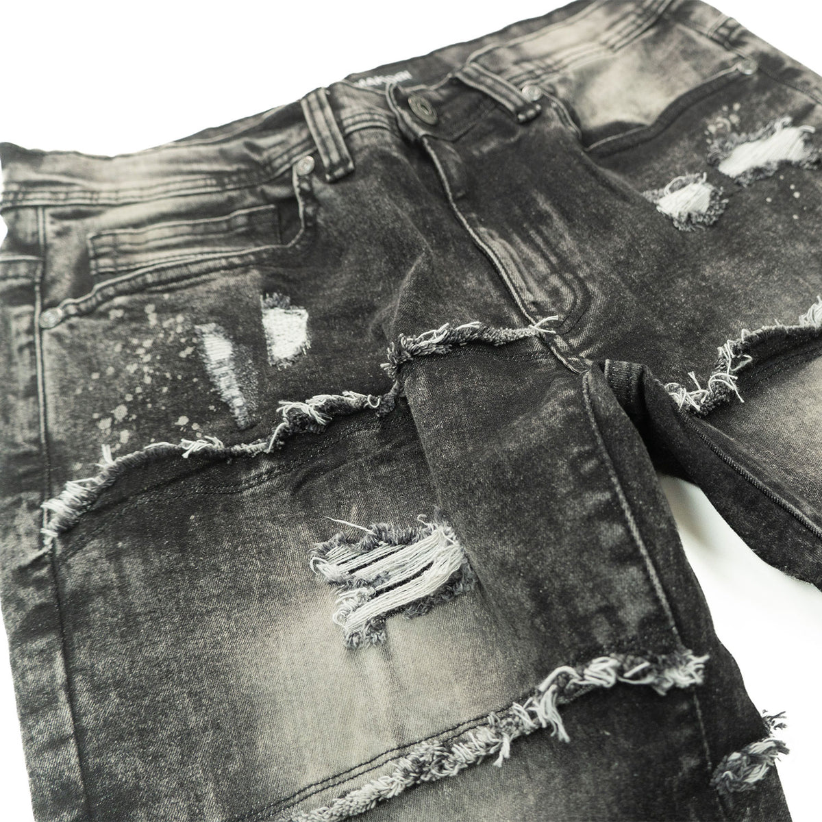 M1926 - Makobi Core Jenim Biker Jeans - بورگوندی
