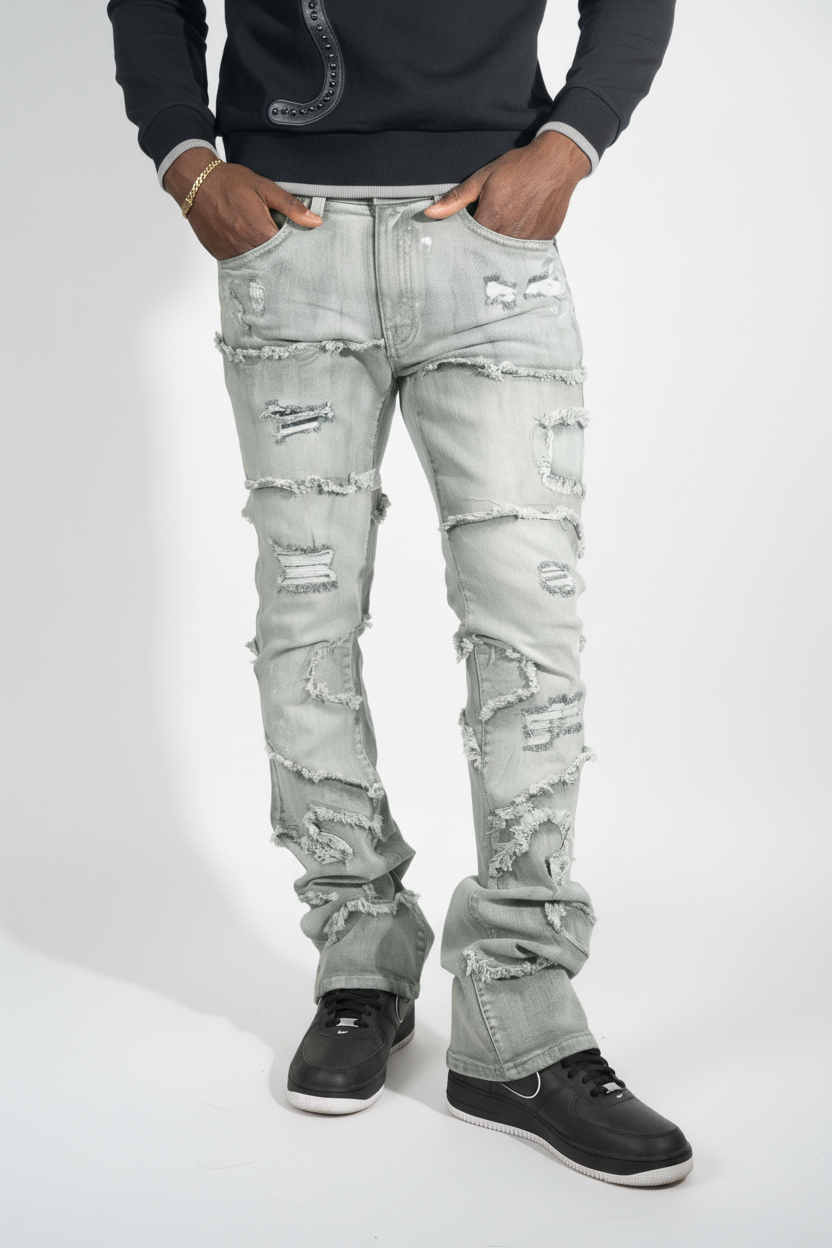 M1984 Pastoni Stacked Jeans - Gray