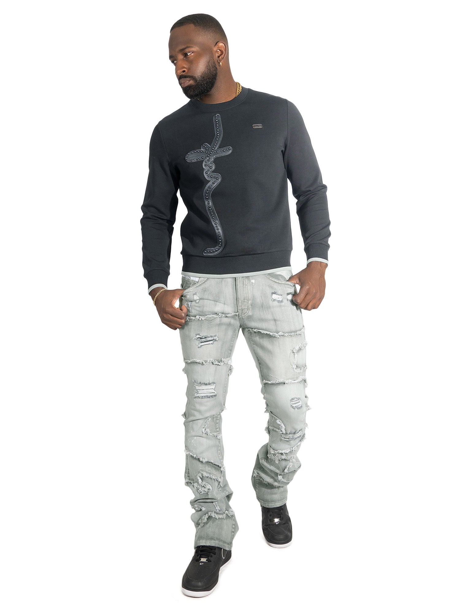 M1984 Pastoni Stacked Jeans - Gray