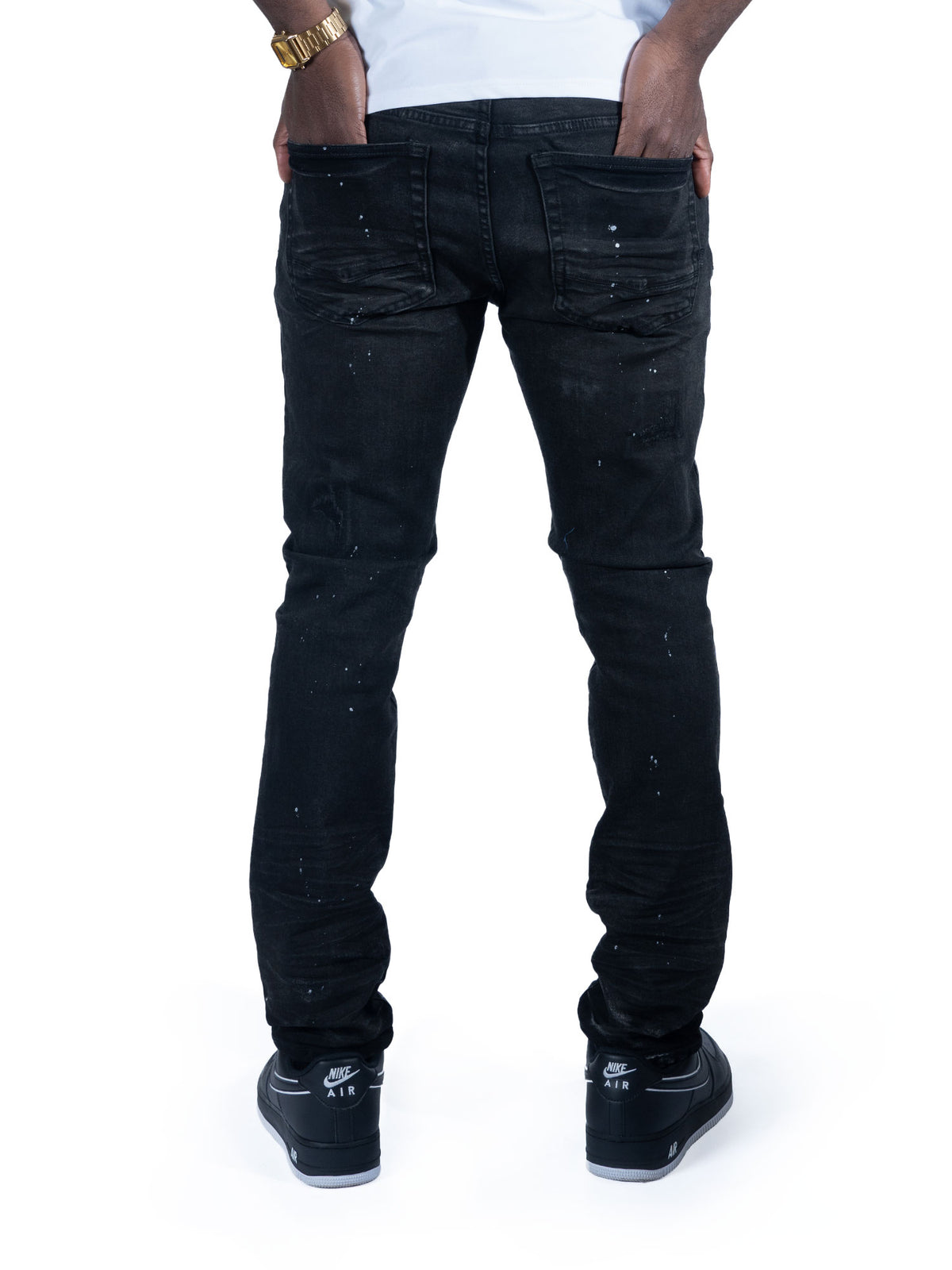 Makobi M1991 Avenida Greased Jeans in Black, view 3